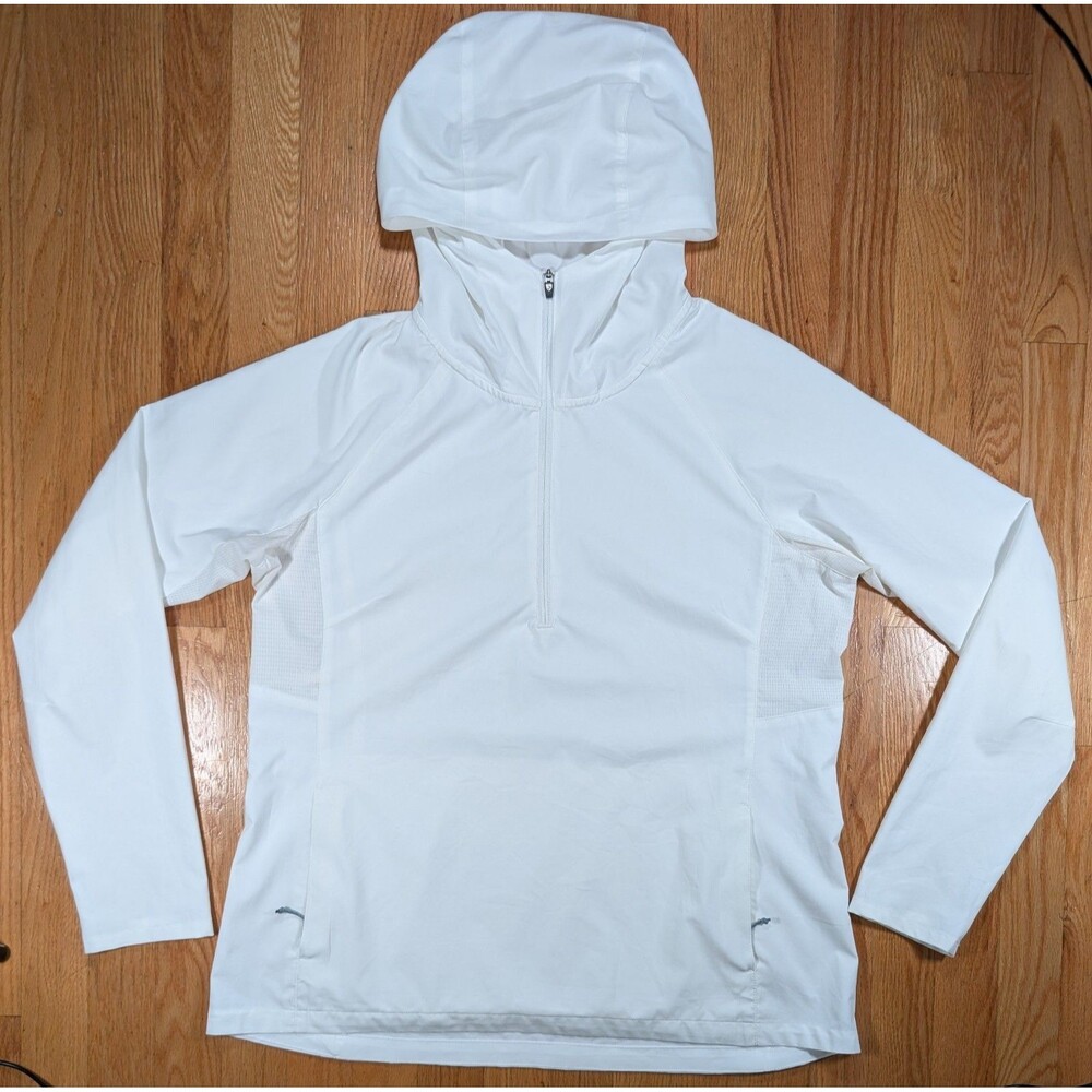 Kuhl Bandita Pullover Womens Large White Hooded 1/2 Zip Lightweight Hiking
